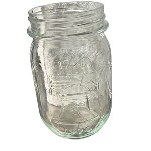 Bernardin Mason Jar Liberty Bell Bicentennial 1776-1976 Clear Glass Vintage Pint